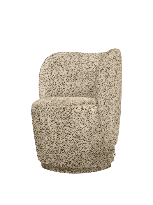 FERM LIVING fotel obrotowy RICO CLUB – poppy velvet – maślany/czarny.png