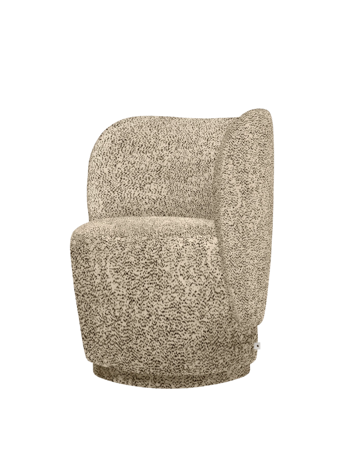 FERM LIVING fotel obrotowy RICO CLUB – poppy velvet – maślany/czarny.png