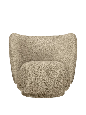 FERM LIVING fotel RICO - poppy velvet – maślany/czarny