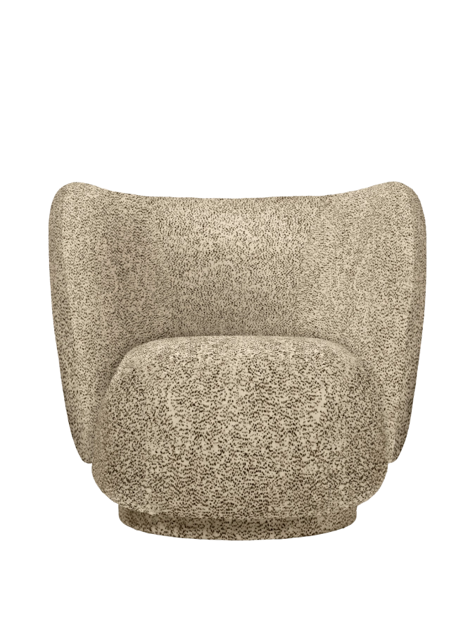FERM LIVING fotel RICO - poppy velvet – maślany/czarny.png