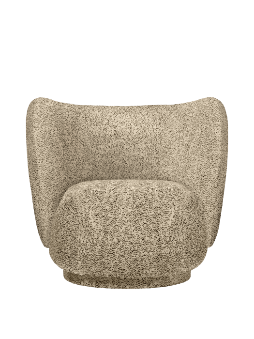 FERM LIVING fotel obrotowy RICO - poppy velvet – maślany/czarny.png