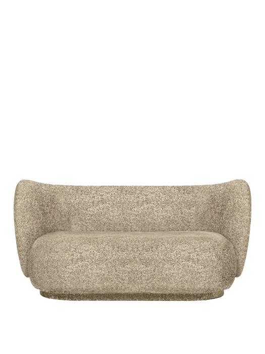 FERM LIVING sofa 2-osobowa RICO - poppy velvet – maślany/czarny.png