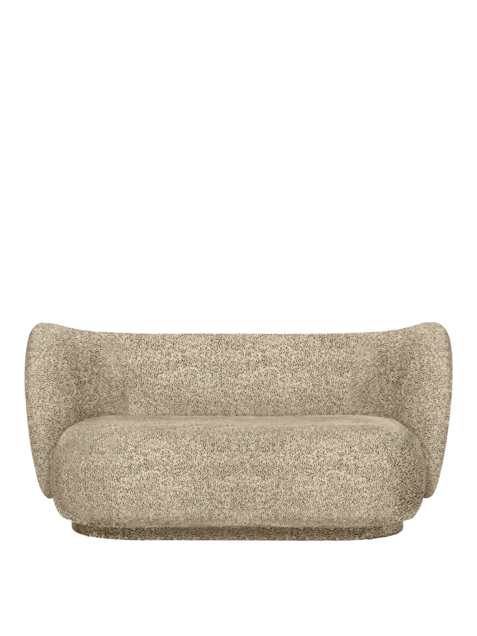 FERM LIVING sofa 2-osobowa RICO - poppy velvet – maślany/czarny.png