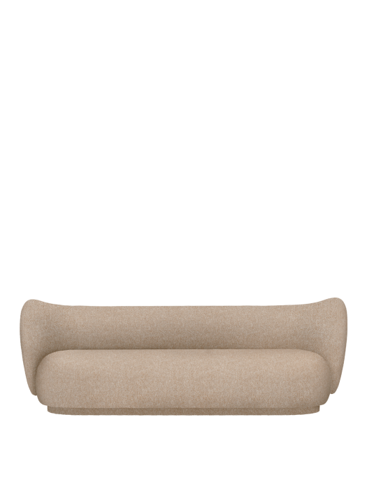 FERM LIVING sofa 3-osobowa RICO - poppy velvet – maślany/czarny.png