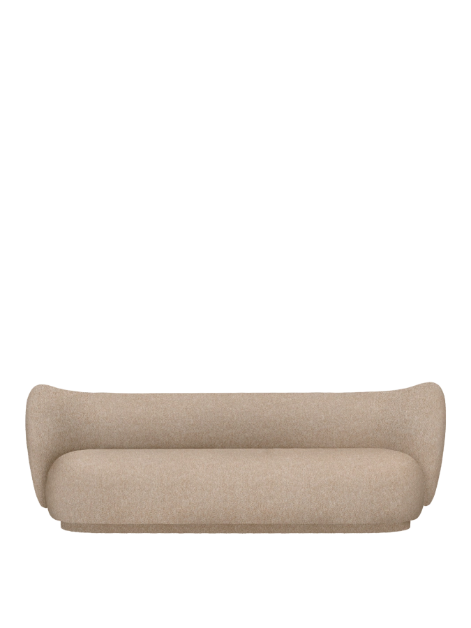 FERM LIVING sofa 3-osobowa RICO - poppy velvet – maślany/czarny.png