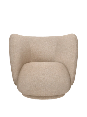 FERM LIVING fotel obrotowy RICO - vanir – ecru/miodowy