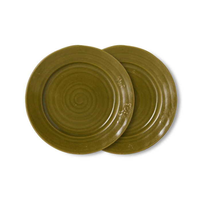 HK LIVING zestaw 2 talerzy deserowych ceramicznych FARMHOUSE - moss.jpg