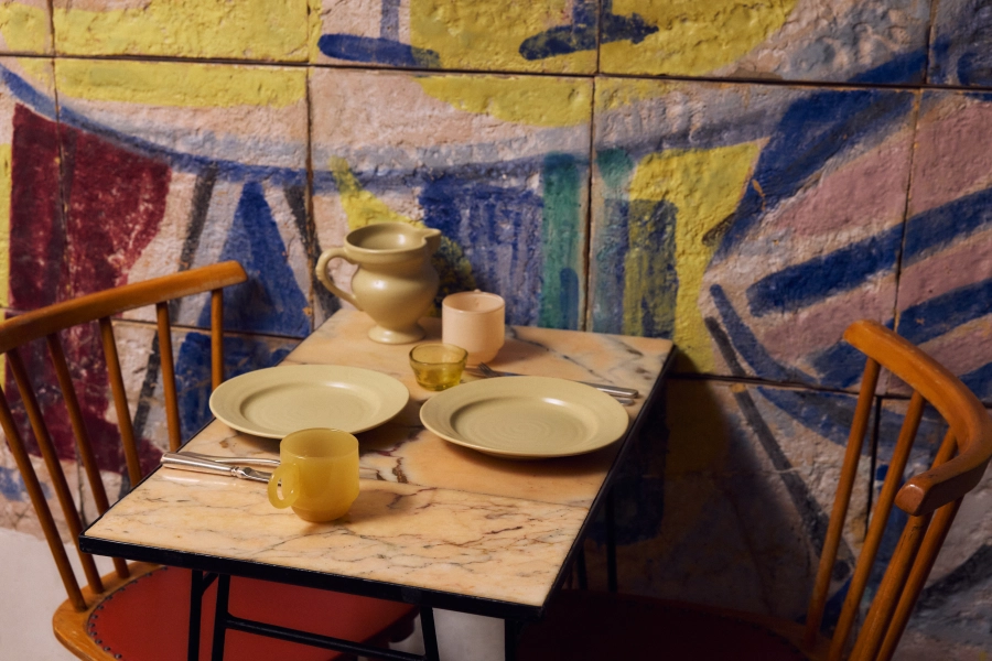 HK LIVING zestaw 2 talerzy deserowych ceramicznych FARMHOUSE - cream.jpg