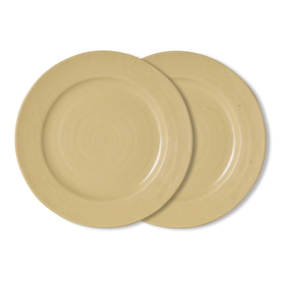 HK LIVING zestaw 2 talerzy obiadowych FARMHOUSE CERAMICS - cream