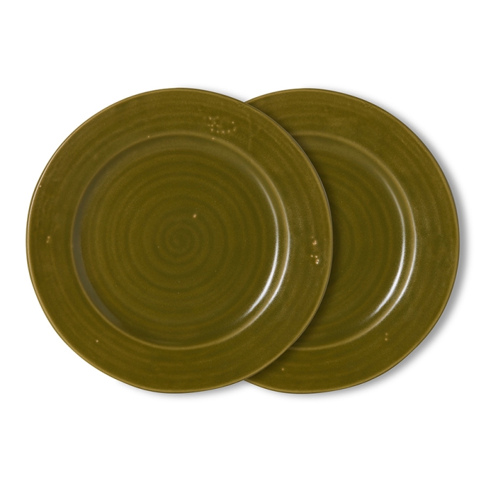 HK LIVING zestaw 2 talerzy obiadowych ceramicznych FARMHOUSE - moss.jpeg