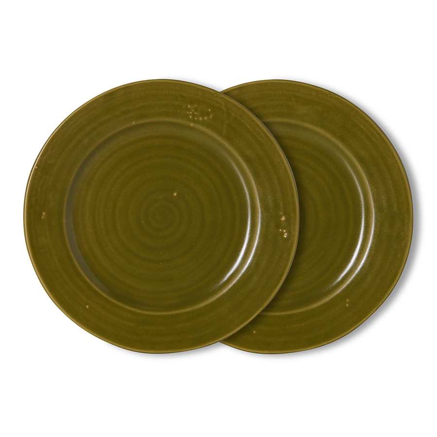 HK LIVING zestaw 2 talerzy obiadowych ceramicznych FARMHOUSE - moss.jpeg