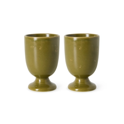 HK LIVING zestaw 2 kubków FARMHOUSE CERAMICS - moss