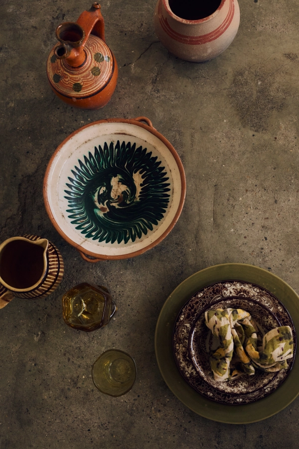 HK LIVING zestaw 2 szt. talerzy deserowych SUNDAY CERAMICS - brązowy.jpg
