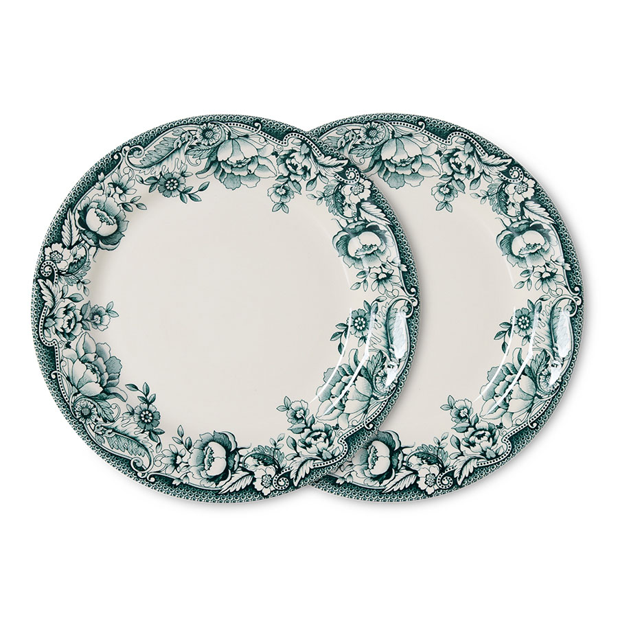 HK LIVING zestaw 2 szt. talerzy obiadowych SUNDAY CERAMICS - zielon.jpg