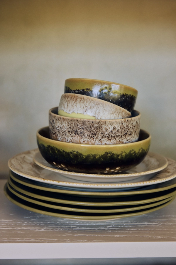 HK LIVING zestaw 2 szt. talerzy obiadowych SUNDAY CERAMICS - żółty.jpg