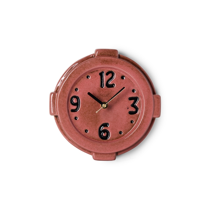 HK LIVING zegar ścienny ceramiczny RETRO – różowy.jpg