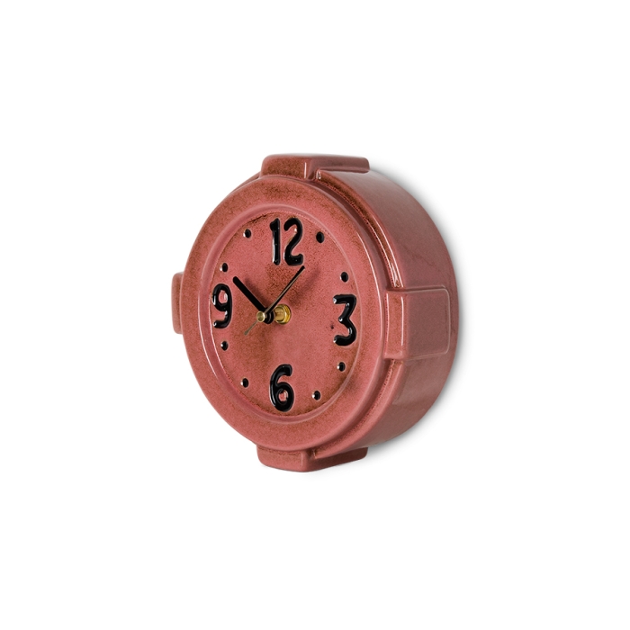 HK LIVING zegar ścienny ceramiczny RETRO – różowy.jpg