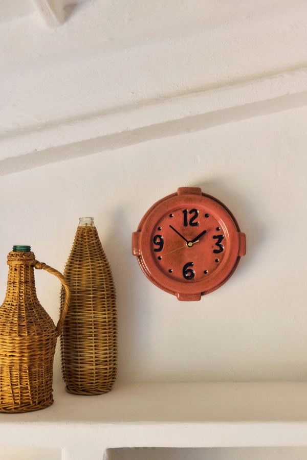 HK LIVING zegar ścienny ceramiczny RETRO – różowy.jpg