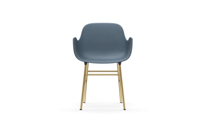 NORMANN COPENHAGEN krzesło z podłokietnikami FORM STEEL mosiądz/niebieskie