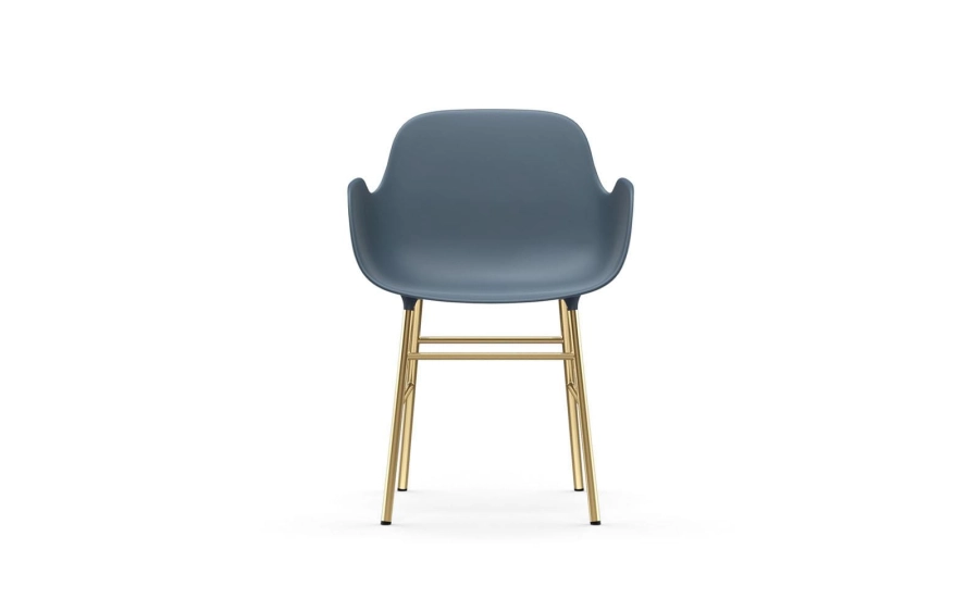 NORMANN COPENHAGEN krzesło z podłokietnikami FORM STEEL mosiądz/niebieskie