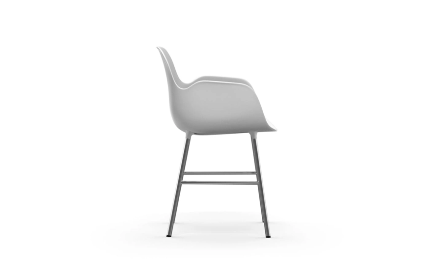 NORMANN COPENHAGEN krzesło z podłokietnikami FORM chrom/białe