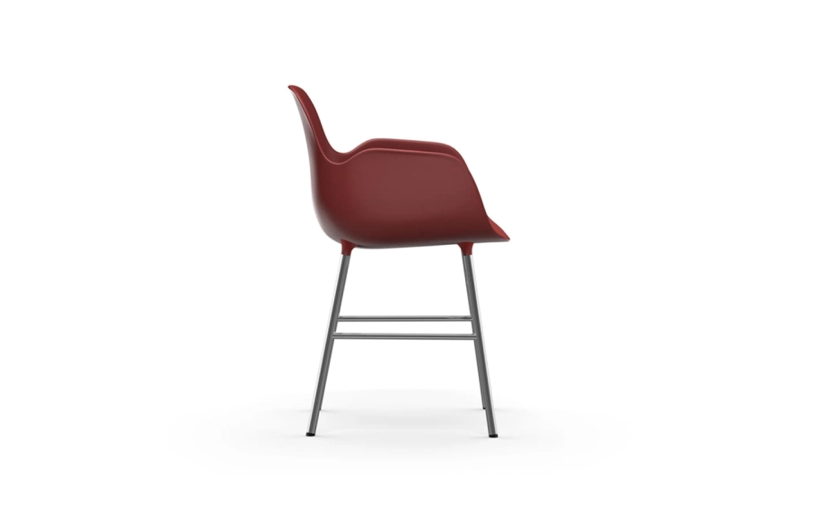 NORMANN COPENHAGEN krzesło z podłokietnikami FORM STEEL chrom/czerwone