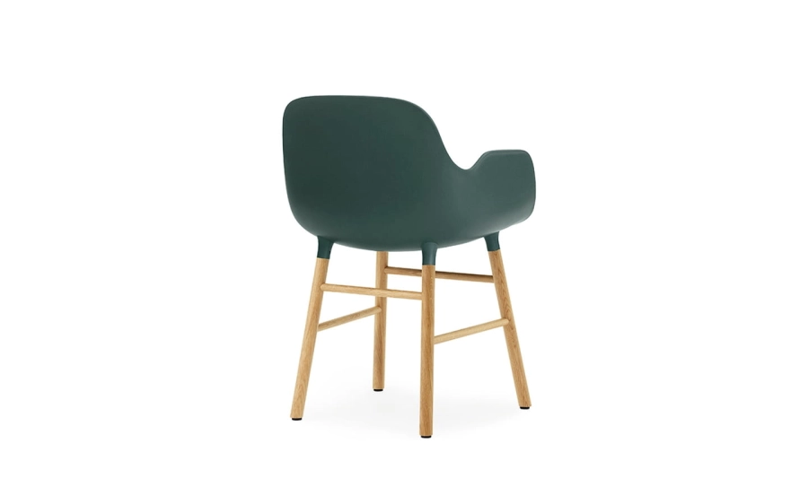 NORMANN COPENHAGEN krzesło z podłokietnikami FORM WOOD dąb/zielone