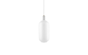 NORMANN COPENHAGEN lampa wisząca AMP L białe szkło / biały marmur