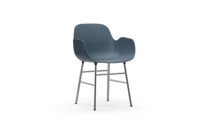 NORMANN COPENHAGEN krzesło z podłokietnikami FORM STEEL chrom/niebieski