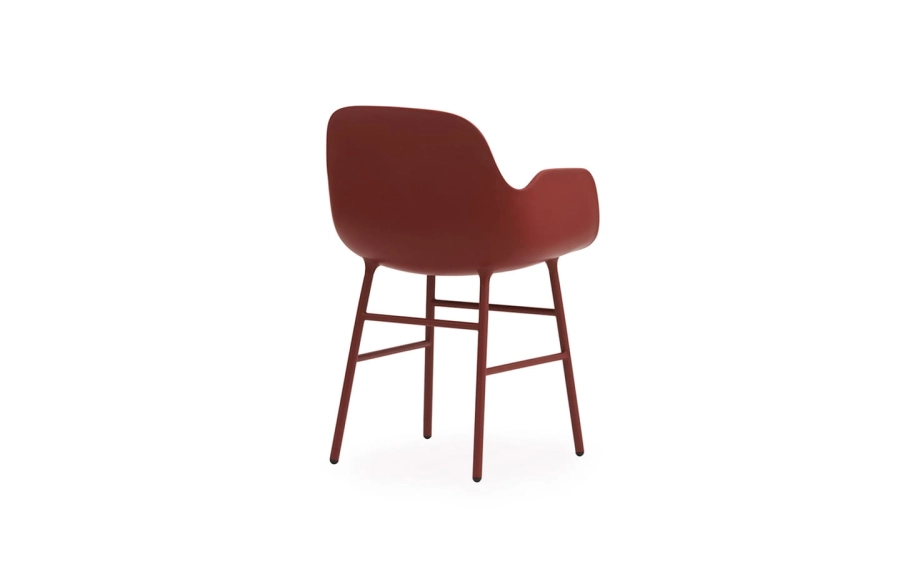 NORMANN COPENHAGEN krzesło z podłokietnikami FORM stal/czerwone