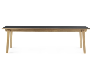 NORMANN COPENHAGEN stół SLICE LINOLEUM 90x250 dąb naturalny / czarne linoleum