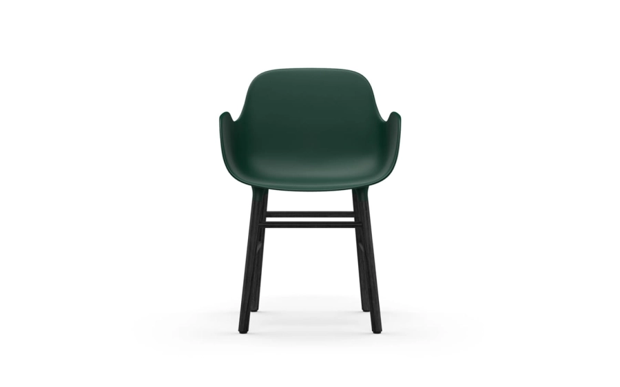 NORMANN COPENHAGEN krzesło z podłokietnikami FORM WOOD czarne/zielone