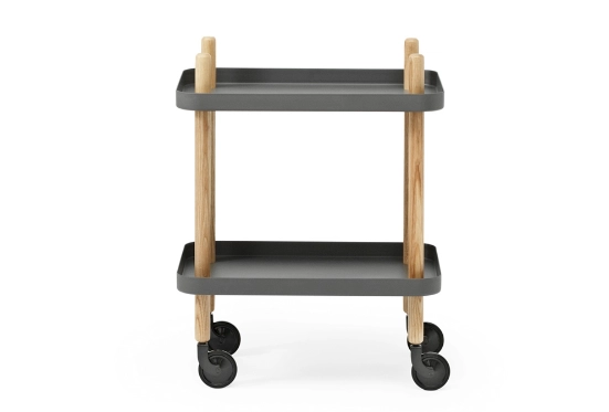 NORMANN COPENHAGEN stolik / barek na kółkach BLOCK jesion/ciemna szarość
