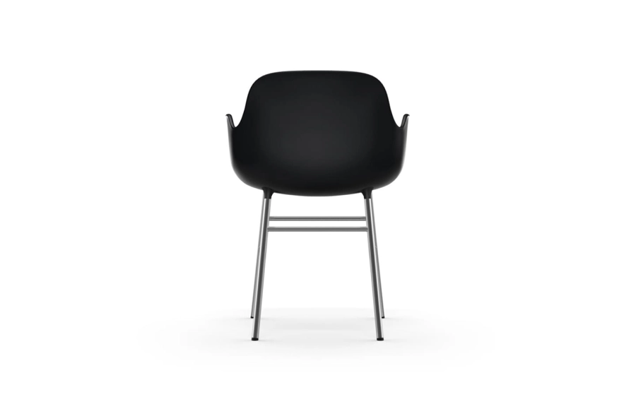 NORMANN COPENHAGEN krzesło z podłokietnikami FORM STEEL chrom/czarny