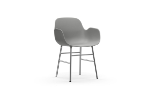 NORMANN COPENHAGEN krzesło z podłokietnikami FORM STEEL chrom / szare