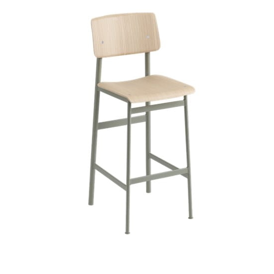 MUUTO krzesło barowe LOFT dąb/zielone