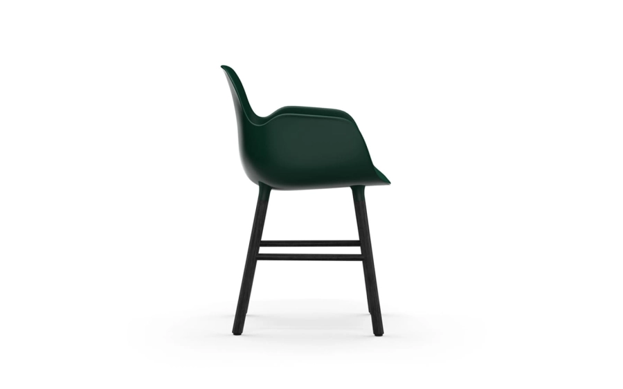 NORMANN COPENHAGEN krzesło z podłokietnikami FORM WOOD czarne/zielone