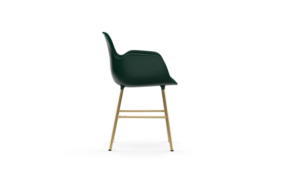 NORMANN COPENHAGEN krzesło z podłokietnikami FORM STEEL mosiądz/zielone