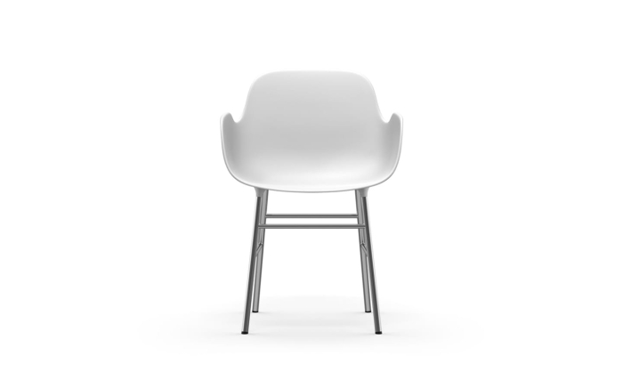 NORMANN COPENHAGEN krzesło z podłokietnikami FORM chrom/białe