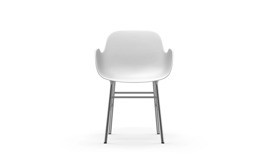 NORMANN COPENHAGEN krzesło z podłokietnikami FORM chrom/białe
