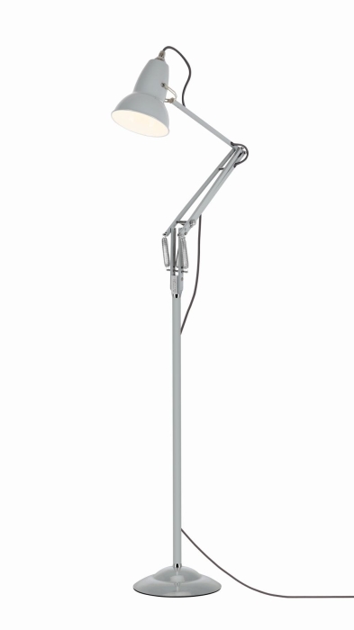 szara lampa podłogowa