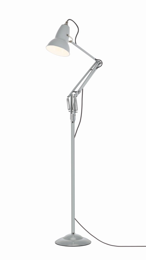szara lampa podłogowa
