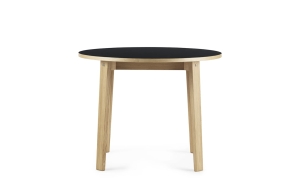 NORMANN COPENHAGEN stół SLICE LINOLEUM Ø95 cm dąb naturalny / czarne linoleum
