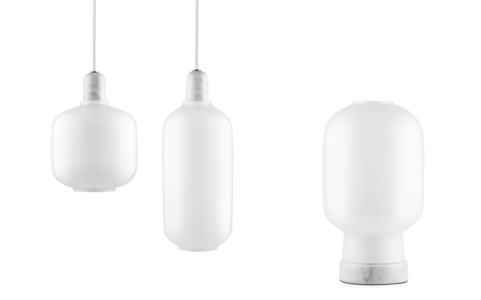 NORMANN COPENHAGEN lampa wisząca AMP S biały marmur