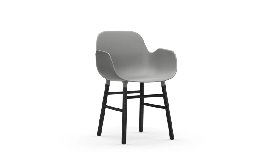 NORMANN COPENHAGEN krzesło z podłokietnikami FORM WOOD czarny/szary