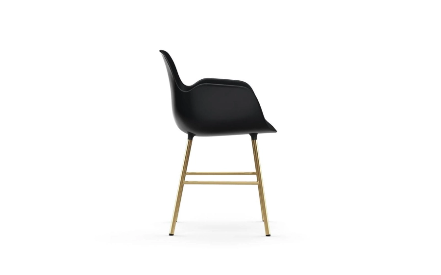 NORMANN COPENHAGEN krzesło z podłokietnikami FORM STEEL mosiądz/czarne