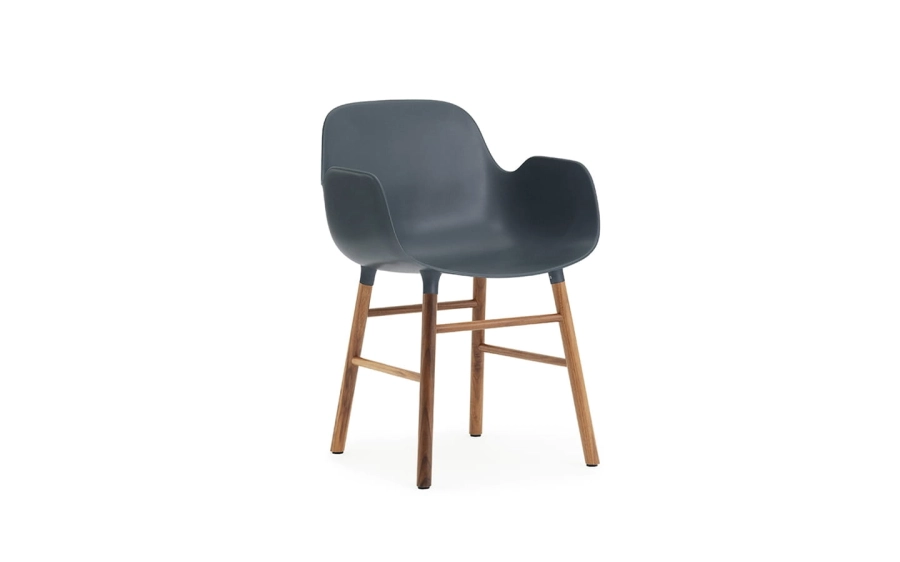 NORMANN COPENHAGEN krzesło z podłokietnikami FORM WOOD orzech/niebieskie
