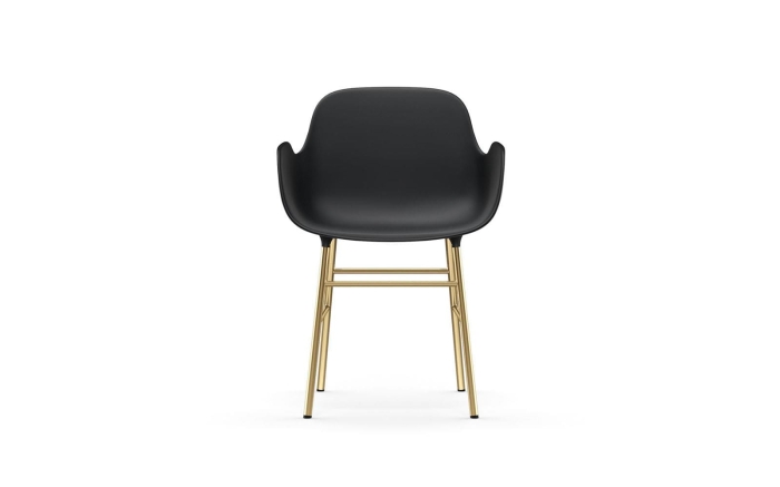 NORMANN COPENHAGEN krzesło z podłokietnikami FORM STEEL mosiądz/czarne