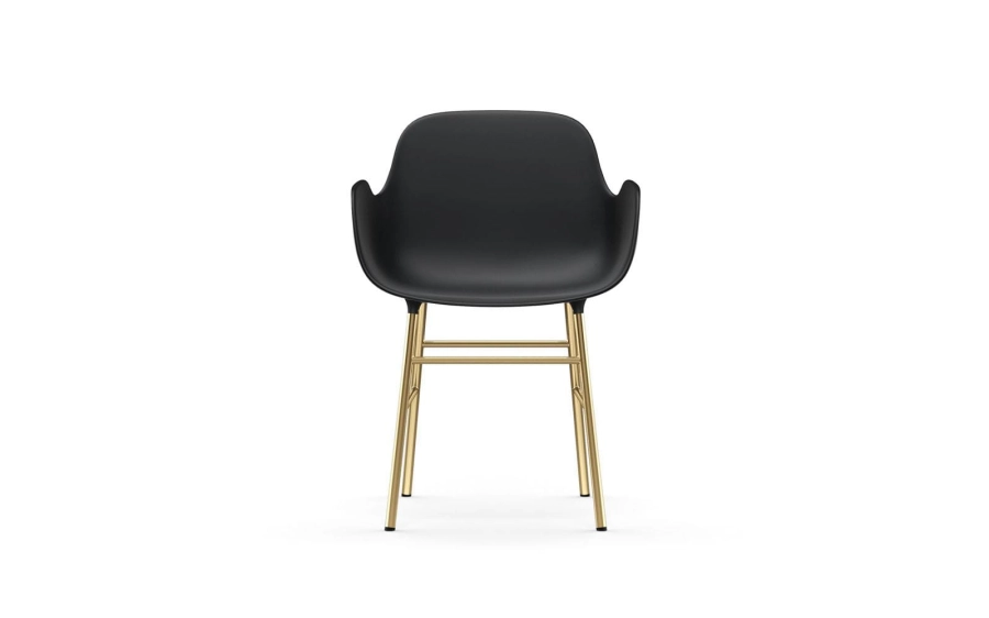 NORMANN COPENHAGEN krzesło z podłokietnikami FORM STEEL mosiądz/czarne