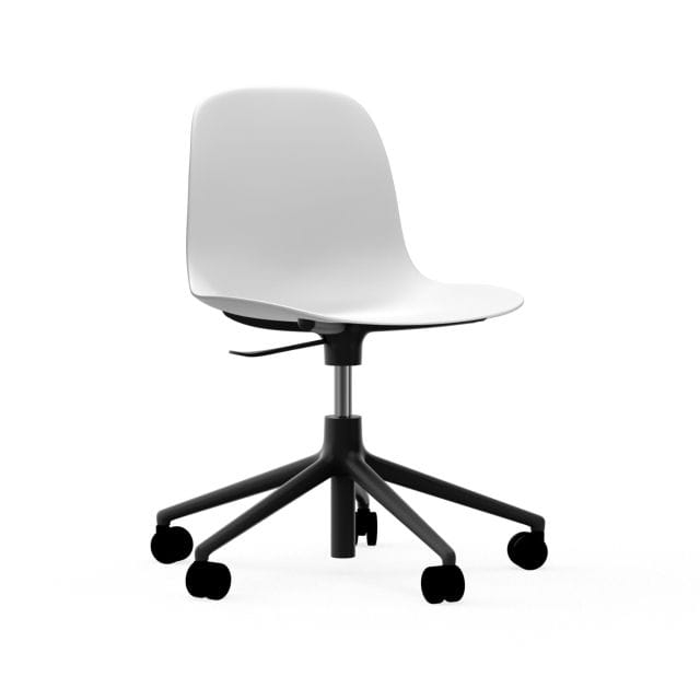 NORMANN COPENHAGEN krzesło na kółkach z regulacją wysokości FORM SWIVEL 5W czarne/białe